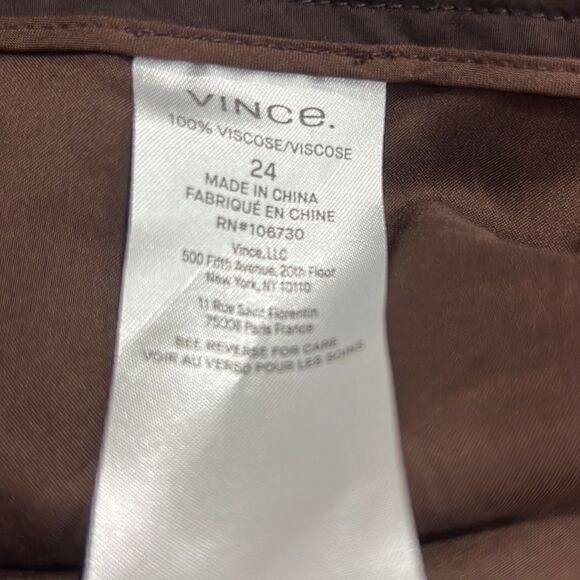 Vince Satin Pleated Cropped wide Leg Pants size 24plus. NWOT - Picture 13 of 14